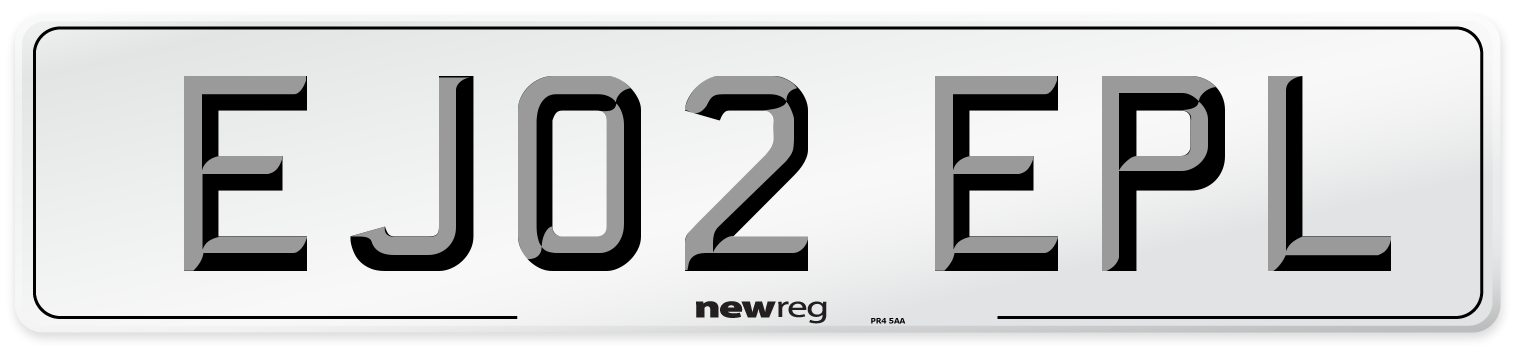 EJ02 EPL Number Plate from New Reg